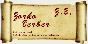 Zorko Berber vizit kartica